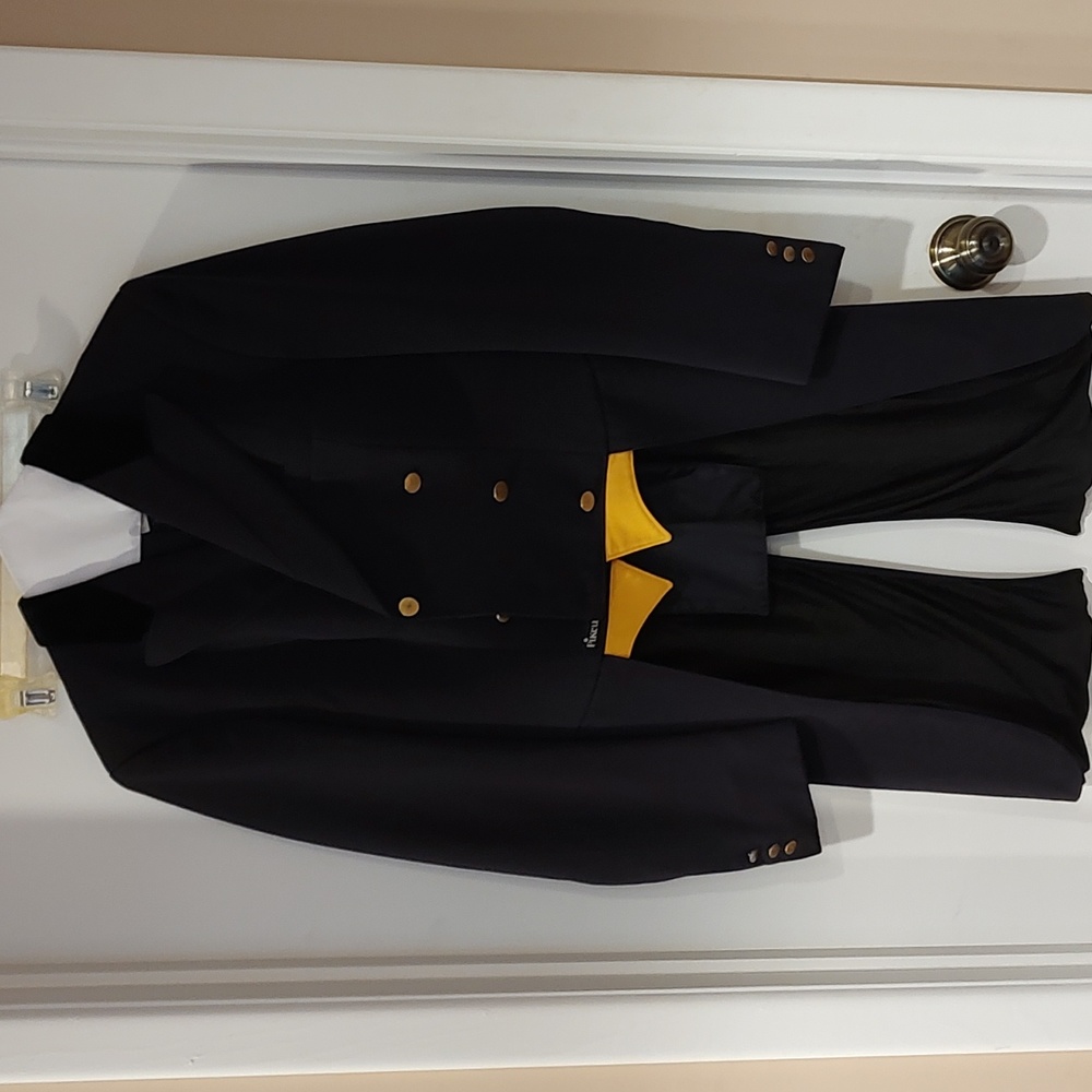 Pikeur Shadbelly wool size L dark blue velvet collar